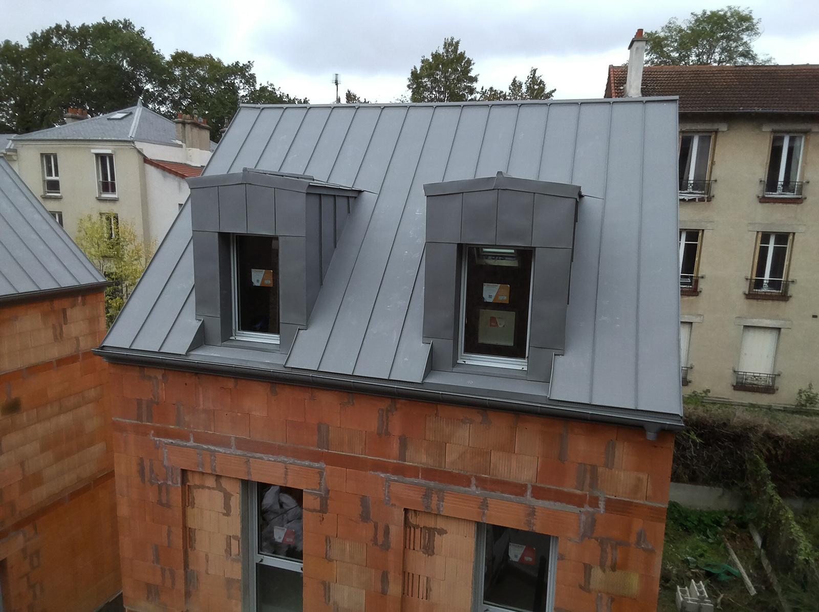 Chantier zinc en joint debout Viroflay